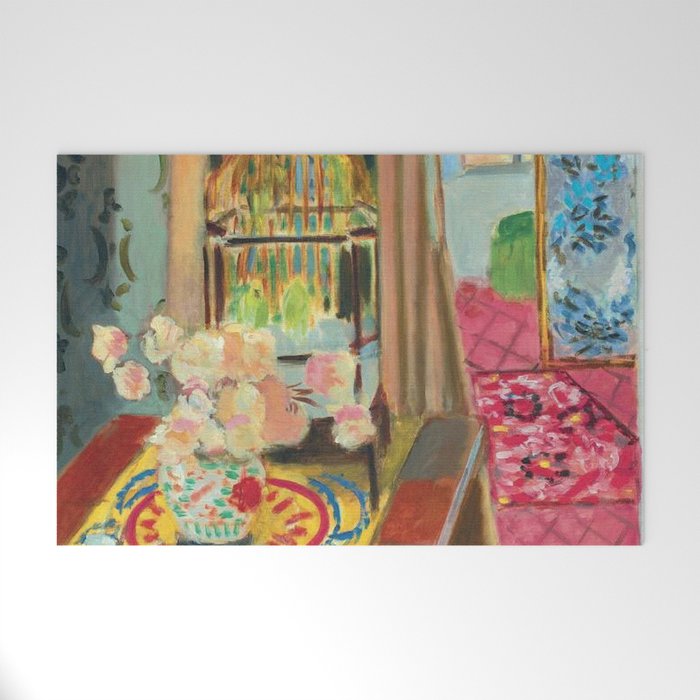 Henri Matisse Interior with Flowers & Parakeets II Welcome Mat Gallery Image 1