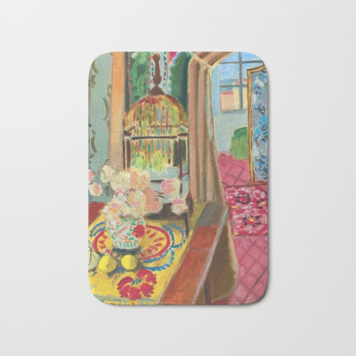 Henri Matisse Interior with Flowers & Parakeets II Bath Mat Gallery Image 1