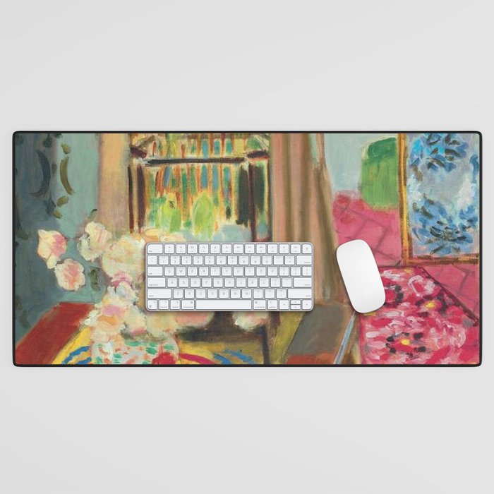 Henri Matisse Interior with Flowers & Parakeets II Desk Mat Gallery Image 1