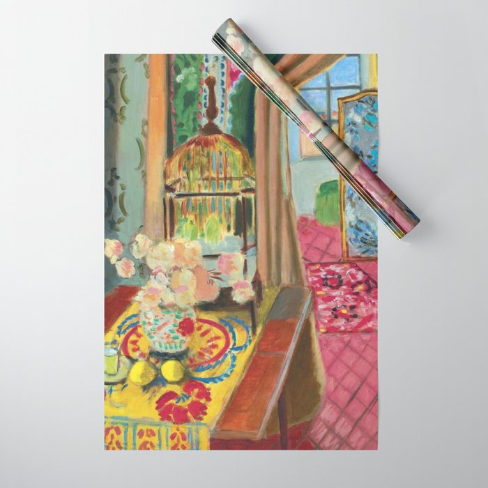 Henri Matisse Interior with Flowers & Parakeets II Wrapping Paper Gallery Image 1