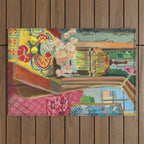 Henri Matisse Interior with Flowers & Parakeets II Outdoor Rug Gallery Image 1