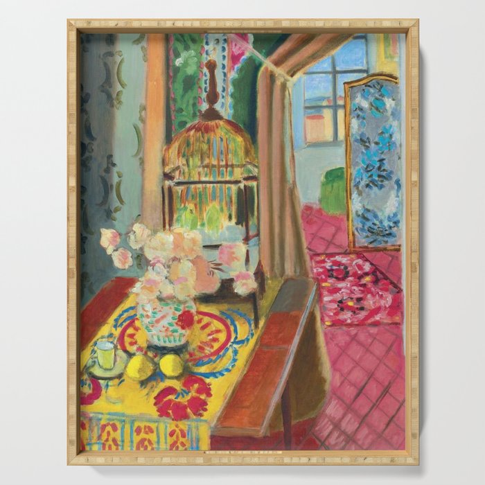 Henri Matisse Interior with Flowers & Parakeets II Serving Tray Gallery Image 1