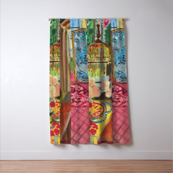 Henri Matisse Interior with Flowers & Parakeets II Window Curtain Gallery Image 3