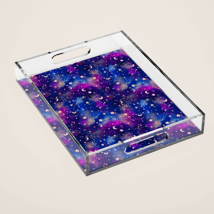 Zodiac - Watercolor Dark Acrylic Tray Gallery Image 1