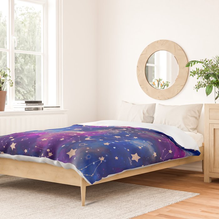 Zodiac - Watercolor Dark Duvet Cover Gallery Image 2
