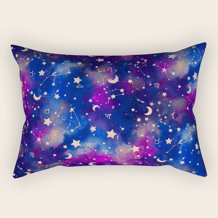 Zodiac - Watercolor Dark Rectangular Pillow Gallery Image 2