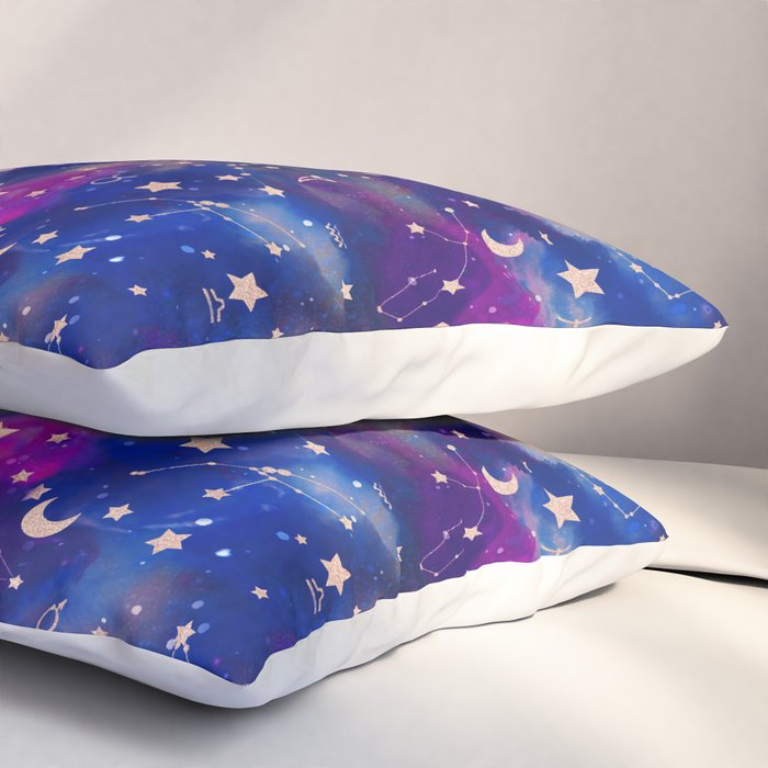 Zodiac - Watercolor Dark Pillow Sham Gallery Image 3