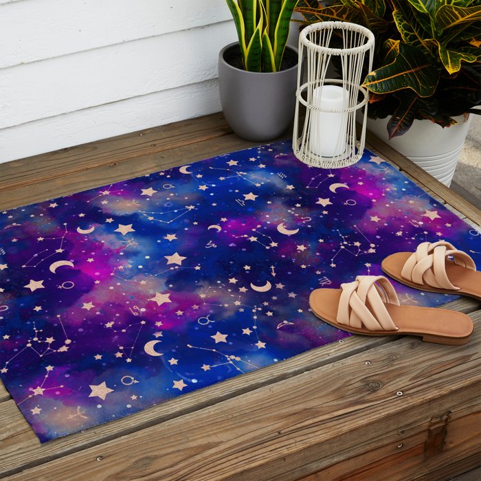 Zodiac - Watercolor Dark Outdoor Rug Gallery Image 2