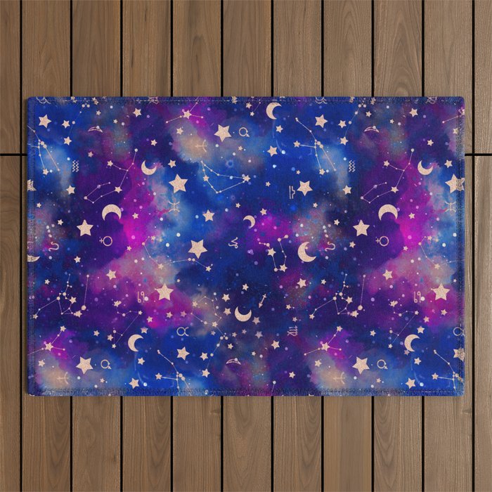 Zodiac - Watercolor Dark Outdoor Rug Gallery Image 1