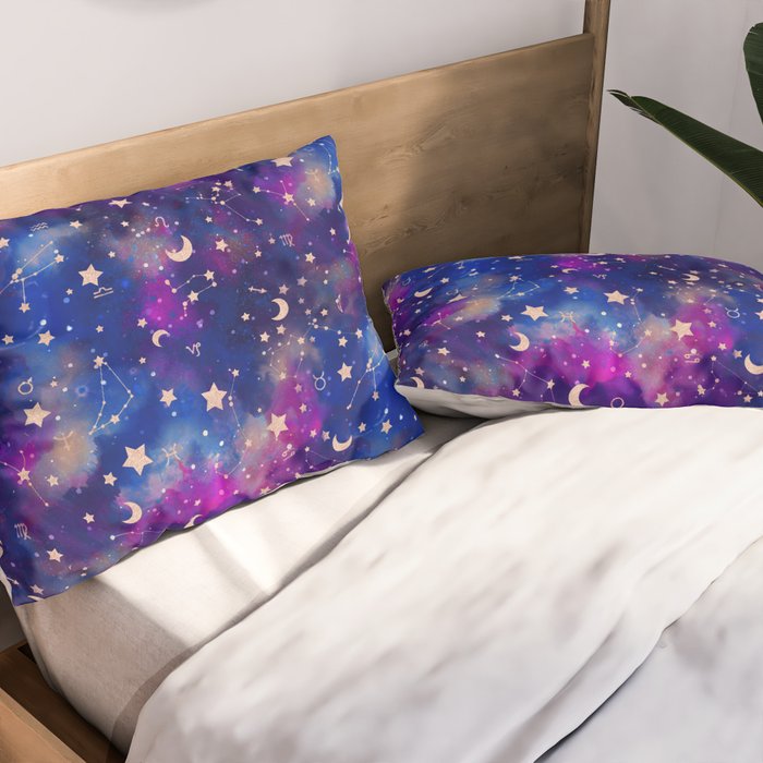 Zodiac - Watercolor Dark Pillow Sham Gallery Image 2