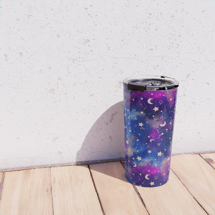 Zodiac - Watercolor Dark Travel Mug Gallery Image 4