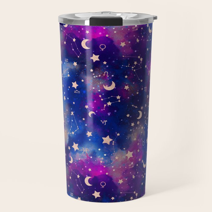 Zodiac - Watercolor Dark Travel Mug Gallery Image 1