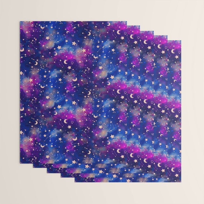 Zodiac - Watercolor Dark Wrapping Paper Gallery Image 3