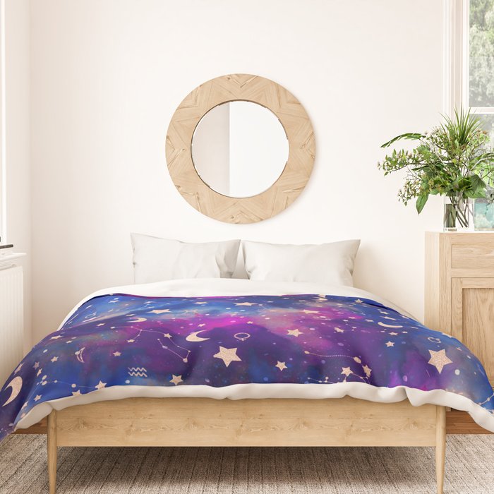 Zodiac - Watercolor Dark Duvet Cover Gallery Image 3