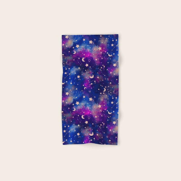 Zodiac - Watercolor Dark Bath Towel Gallery Image 1