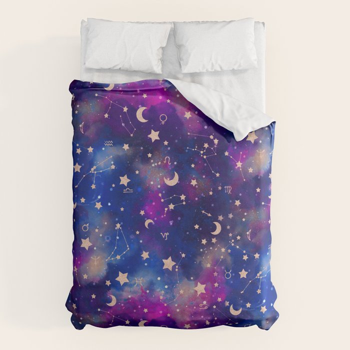 Zodiac - Watercolor Dark Duvet Cover Gallery Image 6