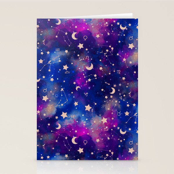 Zodiac - Watercolor Dark Stationery Card Gallery Image 2