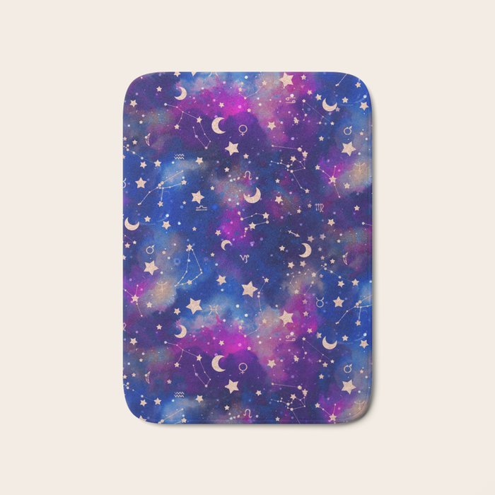 Zodiac - Watercolor Dark Bath Mat Gallery Image 1
