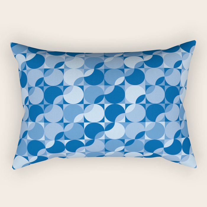 midcentury bold blue pop palette Rectangular Pillow Gallery Image 1
