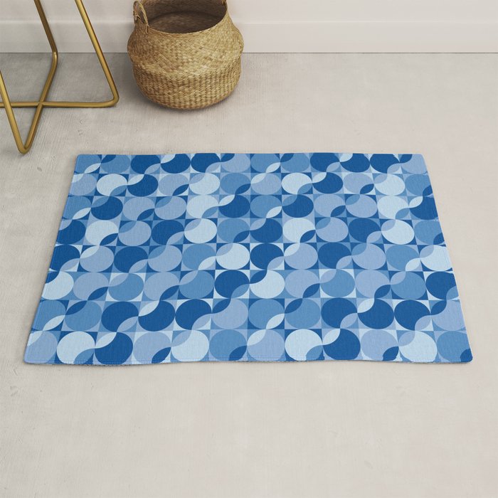 midcentury bold blue pop palette Rug Gallery Image 1