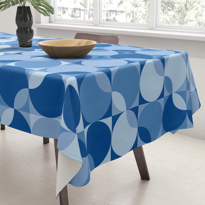 midcentury bold blue pop palette Tablecloth Gallery Image 3