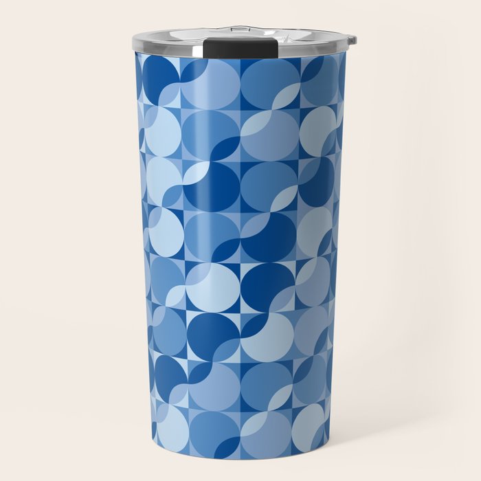 midcentury bold blue pop palette Travel Mug Gallery Image 1