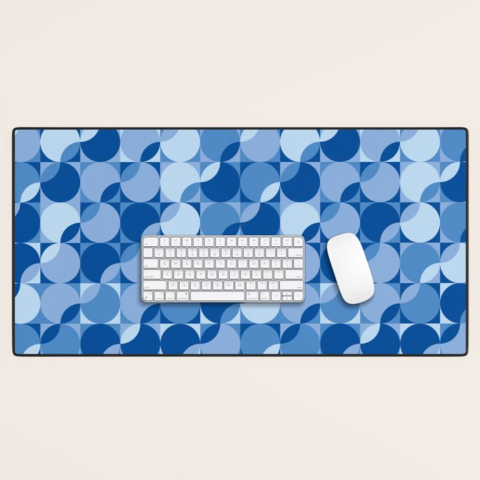 midcentury bold blue pop palette Desk Mat Gallery Image 1