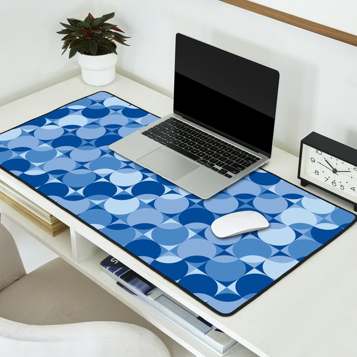 midcentury bold blue pop palette Desk Mat Gallery Image 2