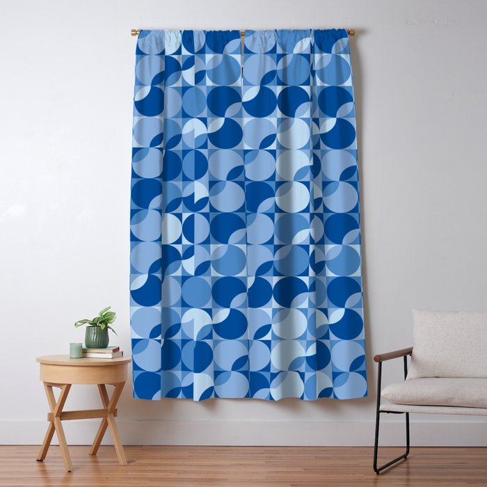 midcentury bold blue pop palette Window Curtain Gallery Image 1