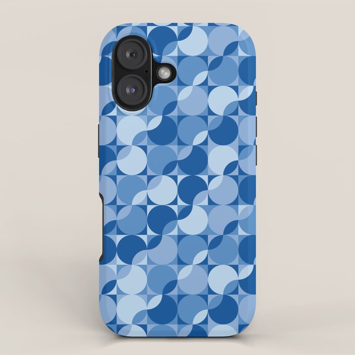 midcentury bold blue pop palette iPhone Case Gallery Image 1