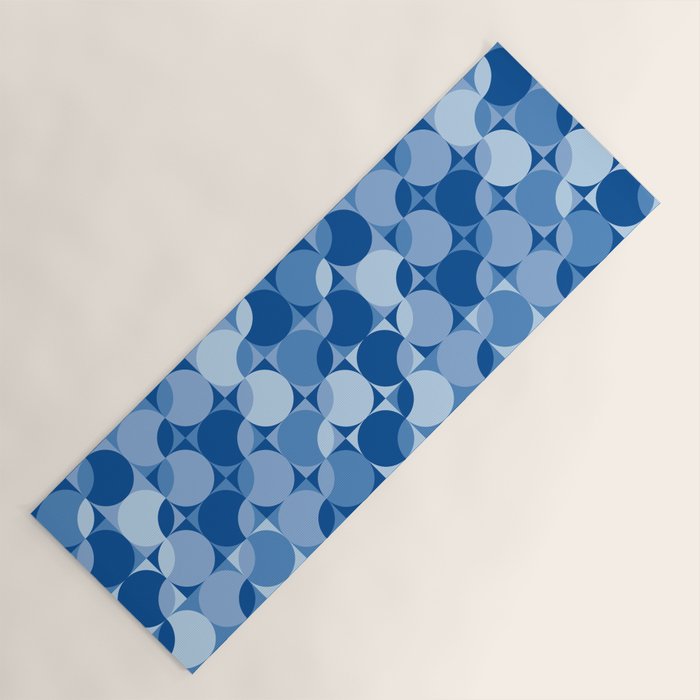 midcentury bold blue pop palette Yoga Mat Gallery Image 1