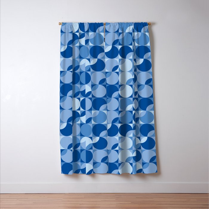 midcentury bold blue pop palette Window Curtain Gallery Image 3