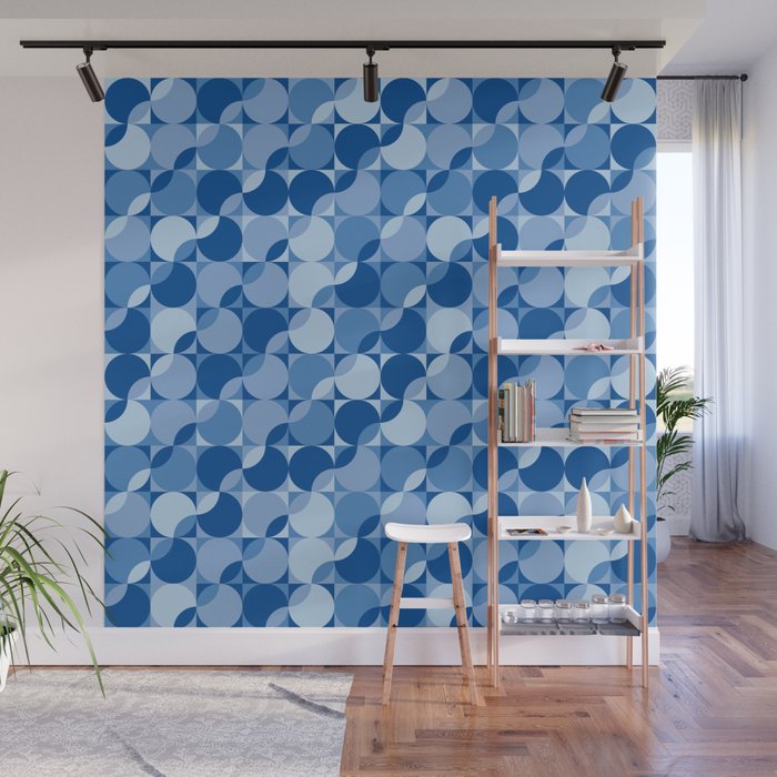 midcentury bold blue pop palette Wall Mural Gallery Image 1