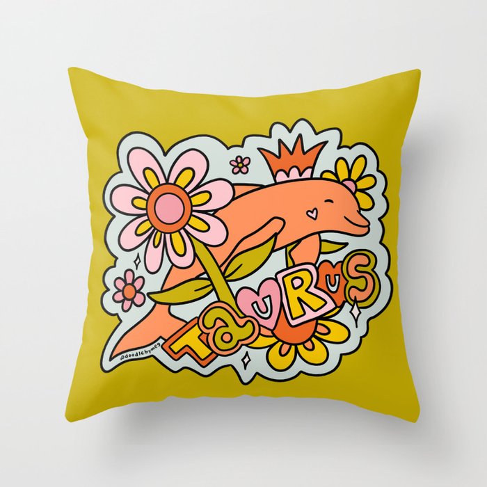 Taurus Dolphin Throw Pillow Gallery Image 6