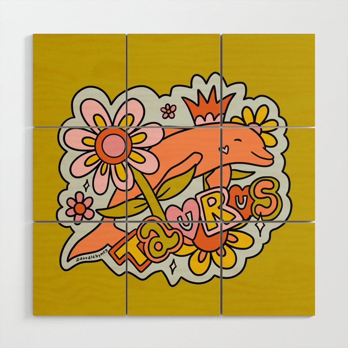 Taurus Dolphin Wood Wall Art Gallery Image 1