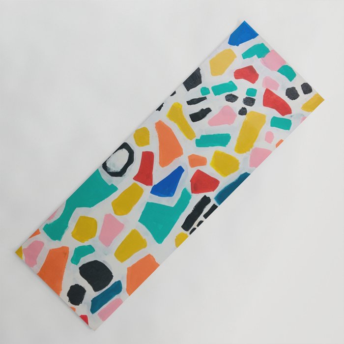 Original Painting by Ejaaz Haniff Acrylic Painting Abstract Art Shapes Pattern Fun Colorful Shapes Yoga Mat Gallery Image 1
