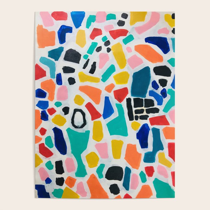Original Painting by Ejaaz Haniff Acrylic Painting Abstract Art Shapes Pattern Fun Colorful Shapes Poster Gallery Image 4