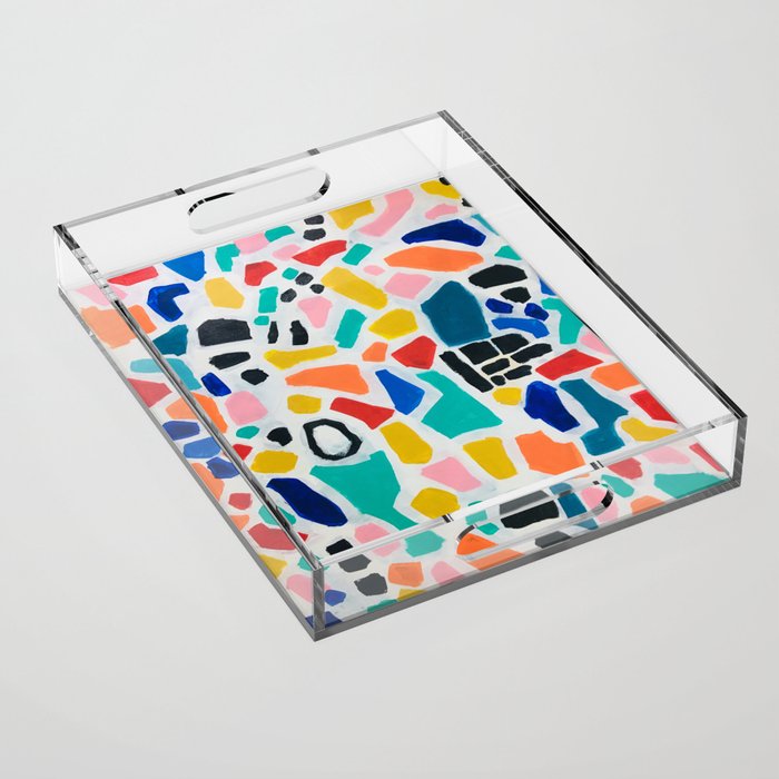 Original Painting by Ejaaz Haniff Acrylic Painting Abstract Art Shapes Pattern Fun Colorful Shapes Acrylic Tray Gallery Image 1