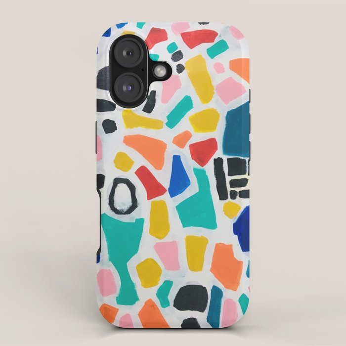 Original Painting by Ejaaz Haniff Acrylic Painting Abstract Art Shapes Pattern Fun Colorful Shapes iPhone Case Gallery Image 1