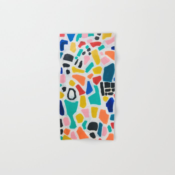 Original Painting by Ejaaz Haniff Acrylic Painting Abstract Art Shapes Pattern Fun Colorful Shapes Bath Towel Gallery Image 1