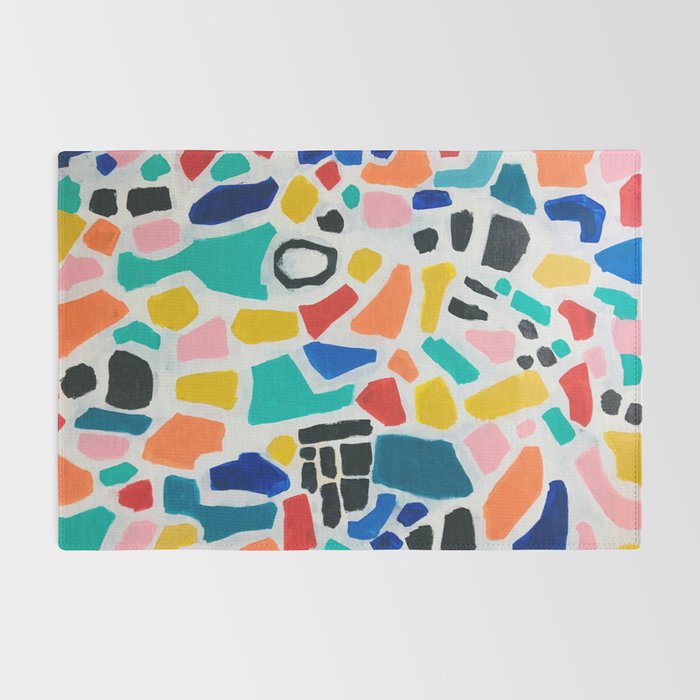 Original Painting by Ejaaz Haniff Acrylic Painting Abstract Art Shapes Pattern Fun Colorful Shapes Rug Gallery Image 2