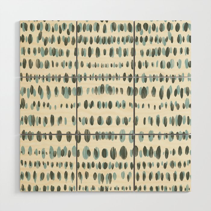 Wildlife Safari Dots blue Wood Wall Art Gallery Image 1