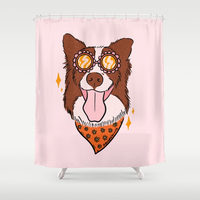 Summer Dog Shower Curtain Gallery Image 1
