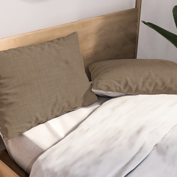 Cozy Linen Effect in Coffee Liqueur Brown Pillow Sham Gallery Image 2