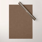 Cozy Linen Effect in Coffee Liqueur Brown Wrapping Paper Gallery Image 1