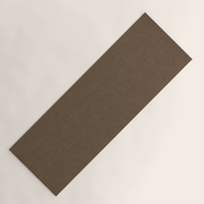 Cozy Linen Effect in Coffee Liqueur Brown Yoga Mat Gallery Image 1