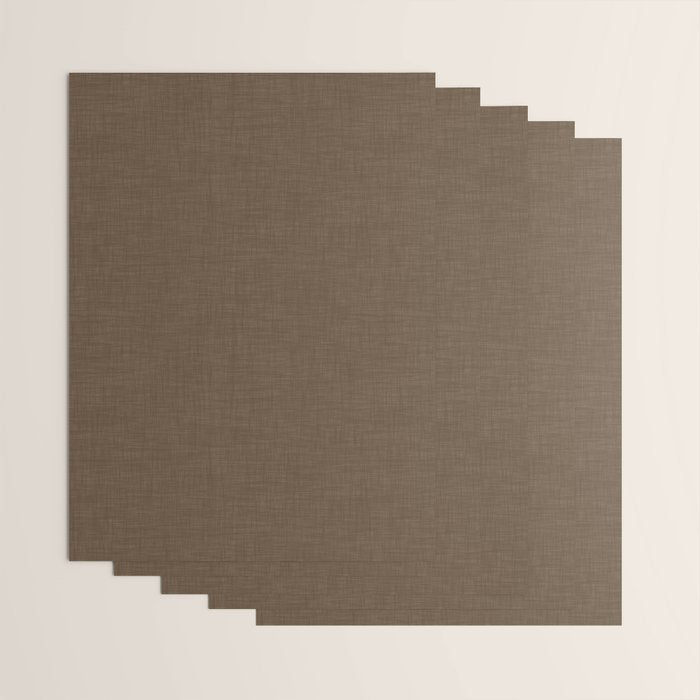 Cozy Linen Effect in Coffee Liqueur Brown Wrapping Paper Gallery Image 3
