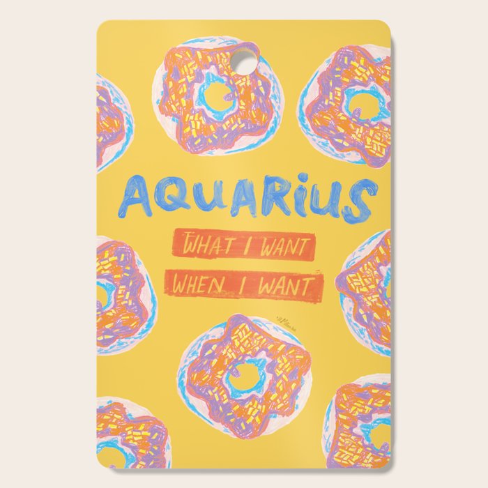 Aquarius Confidence in Buttercup Yellow | Zodiac Series Cutting Board Gallery Image 1