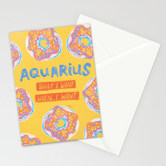 Aquarius Confidence in Buttercup Yellow | Zodiac Series Stationery Card Gallery Image 2