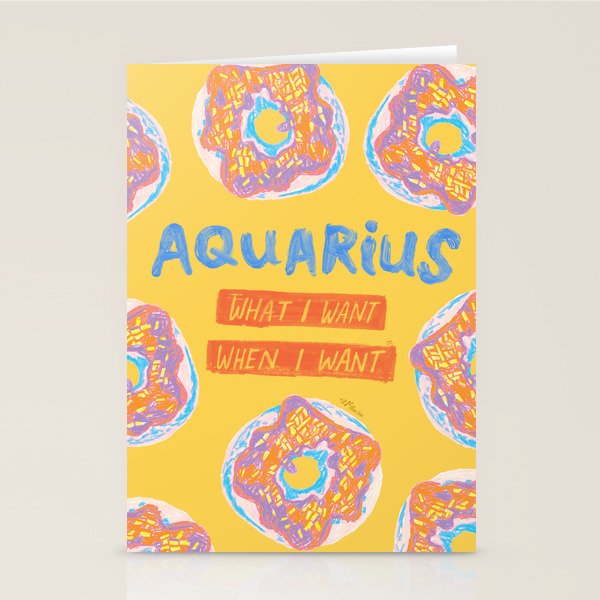Aquarius Confidence in Buttercup Yellow | Zodiac Series Stationery Card Gallery Image 1